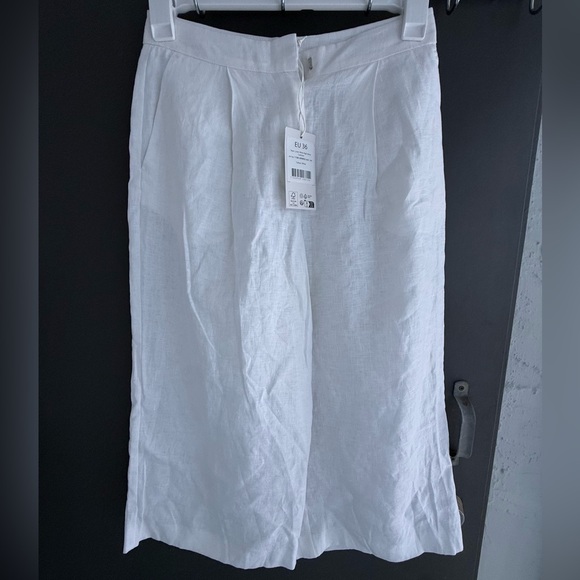 N A-K D     White Linen High-Waist Culottes size 6 NWT - Picture 9 of 16
